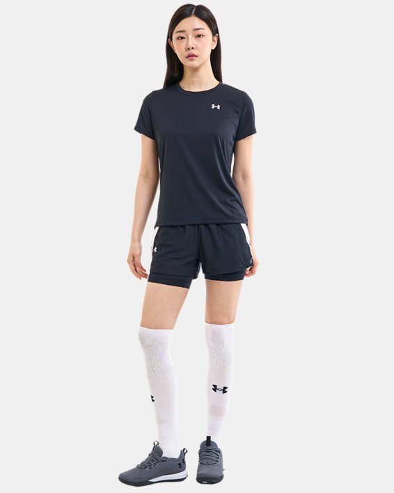 Women's UA Play Up 2-in-1 Shorts in Black image number 3